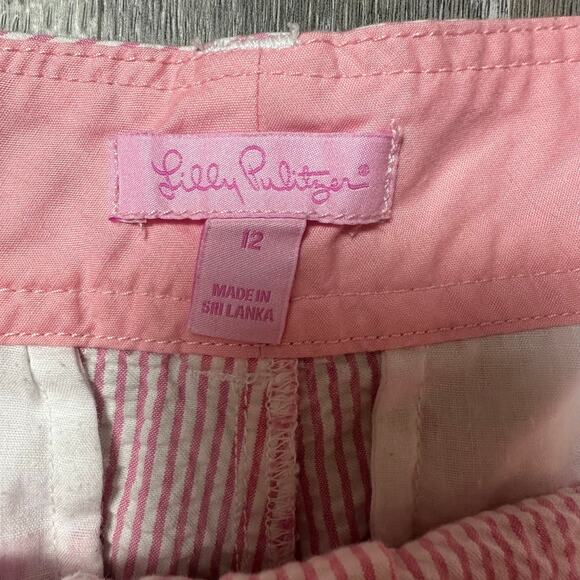 Lilly Pulitzer Pink Seersucker Scallop Hem Shorts - Picture 5 of 7
